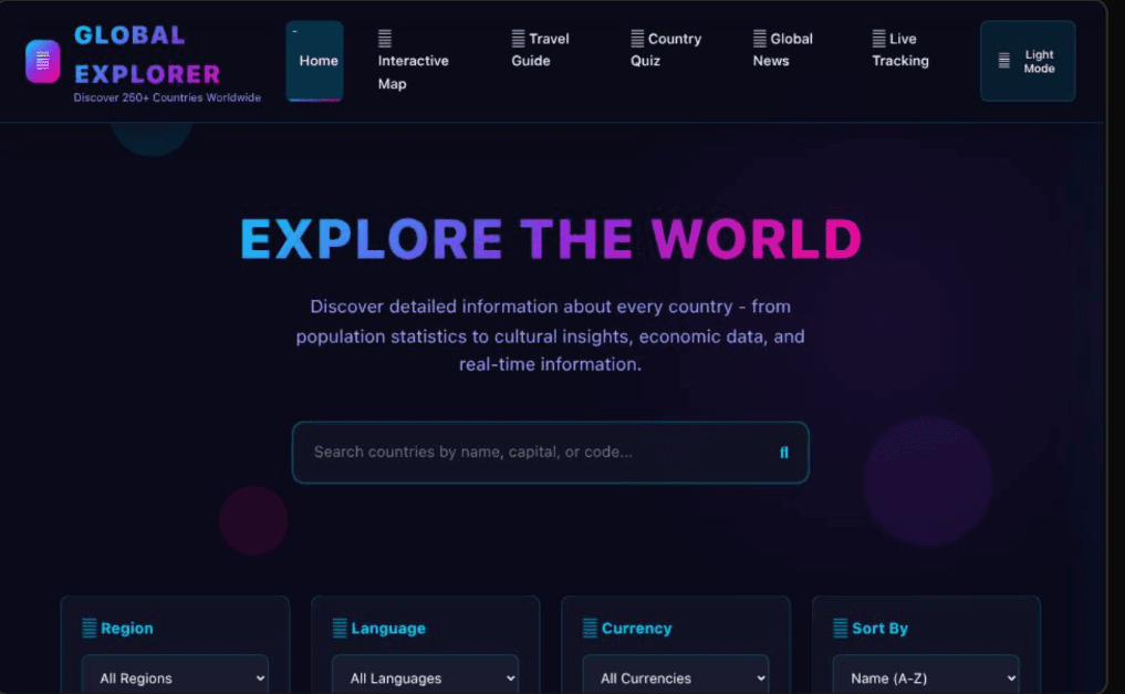 Screenshot of Country Finder