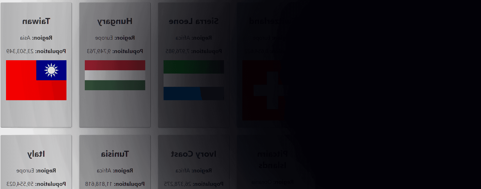 Screenshot of Country Finder